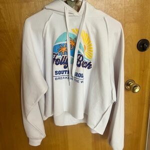 White Folly Beach Cropped Hoodie